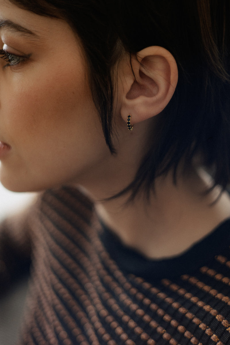 Astrid mini loop earrings in 18k gold plated sterling silver with subtle texture