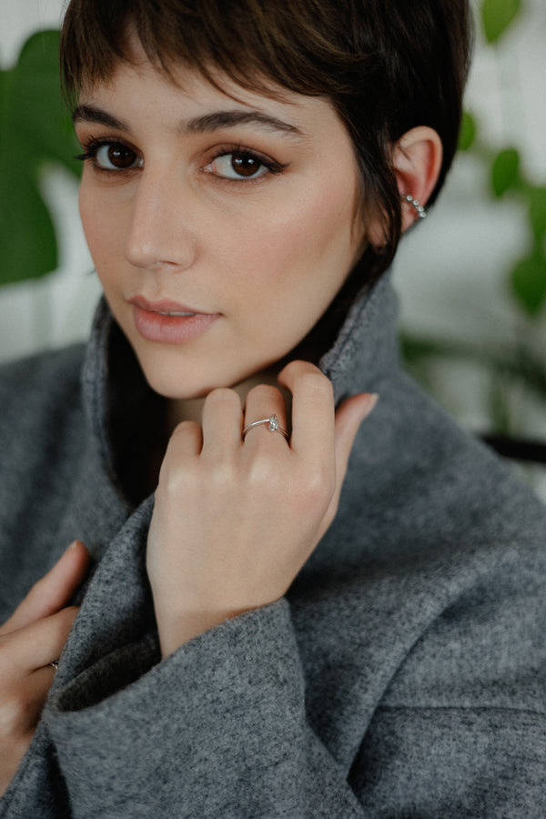 Le Noeud adjustable knot ring in 14K gold plated on hand