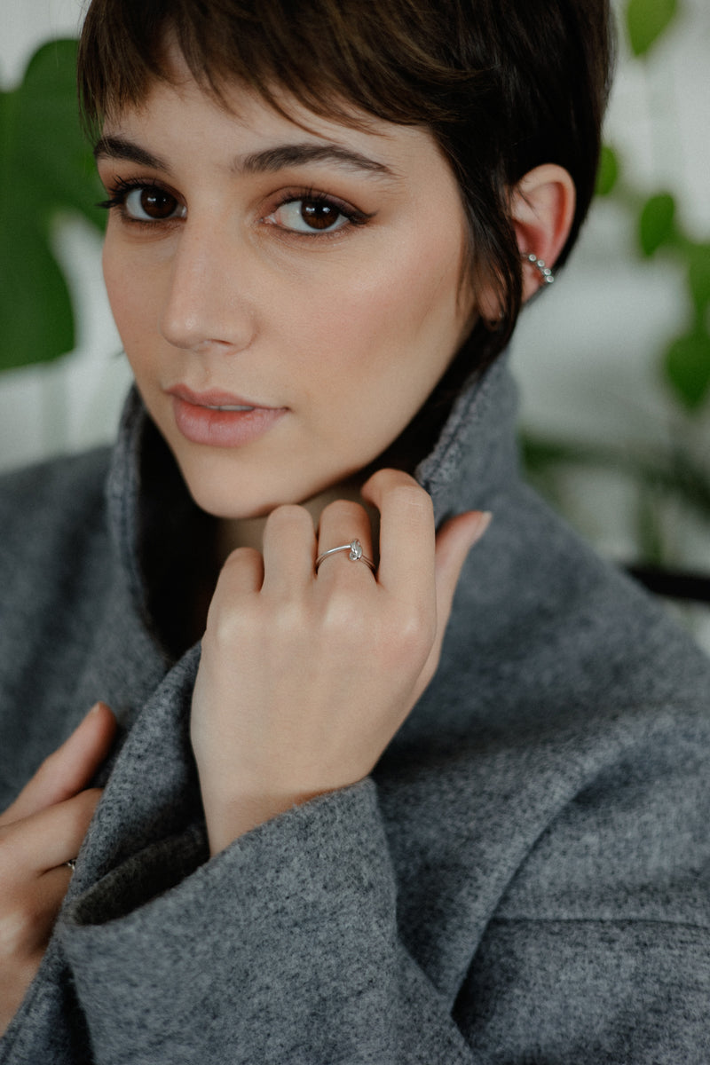 Le Noeud adjustable knot ring in 14K gold plated on hand