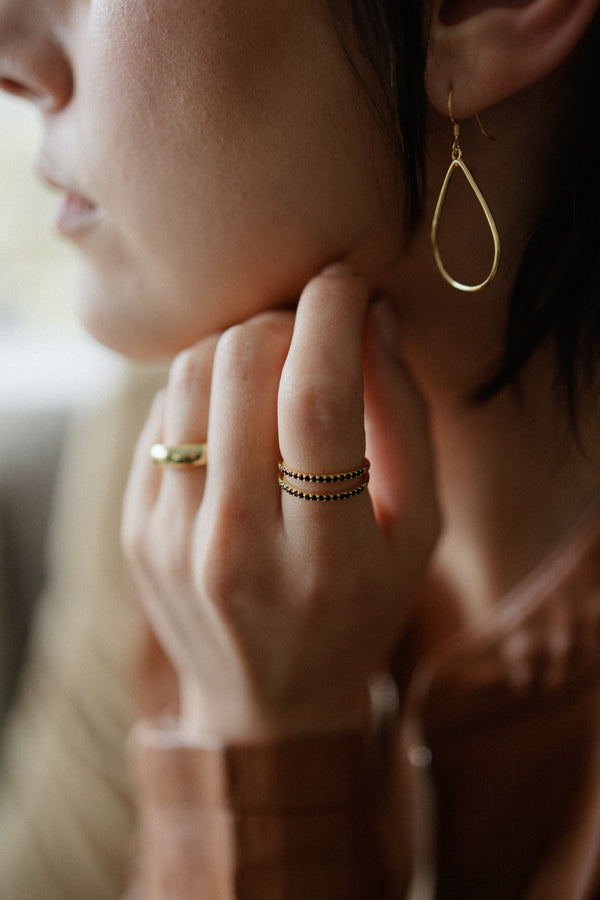 Klara ring - 18k Gold Plated with black cubic zirconia