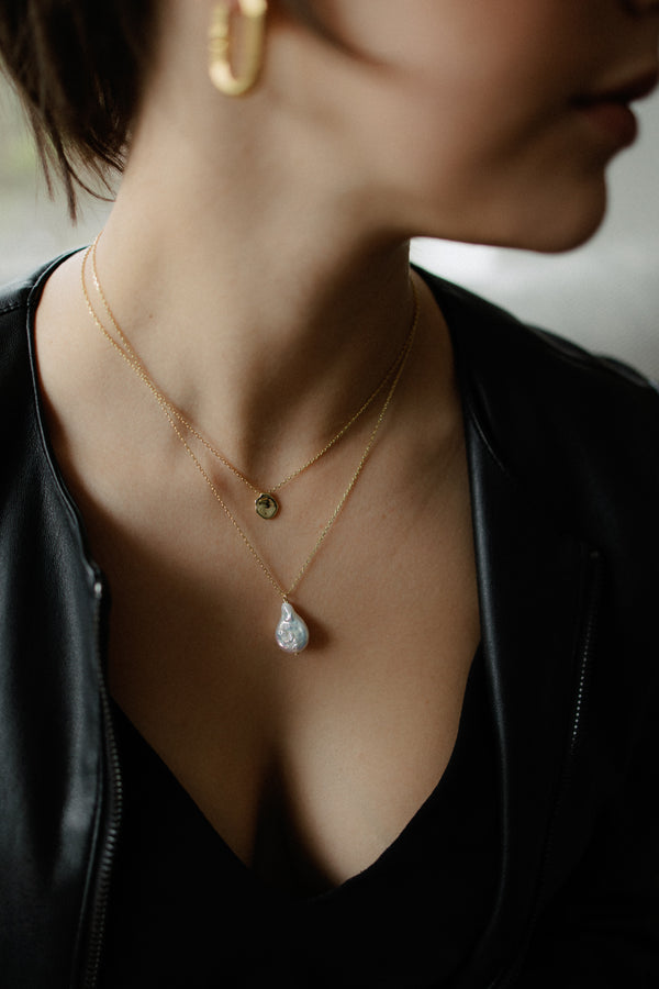 Joséphine 14k gold plated necklace with freshwater pearl