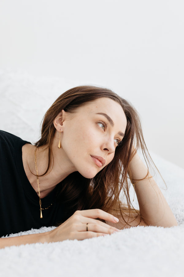 La Goutte Necklace - 18K Gold Plated Stainless Steel