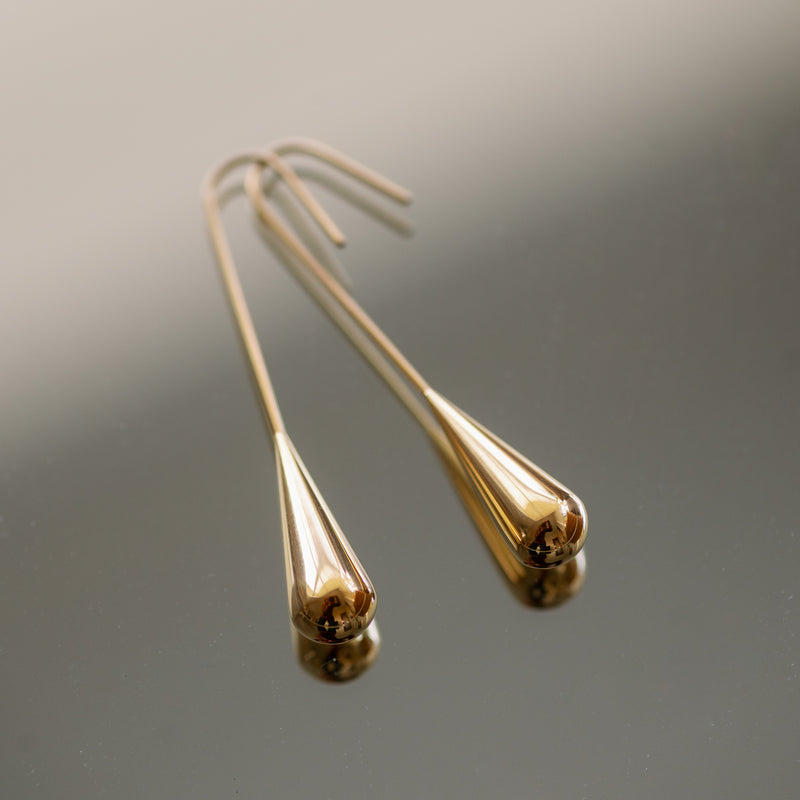 La Goutte 18K Gold Plated Stainless Steel Earrings 4.5cm Unique Timeless Design