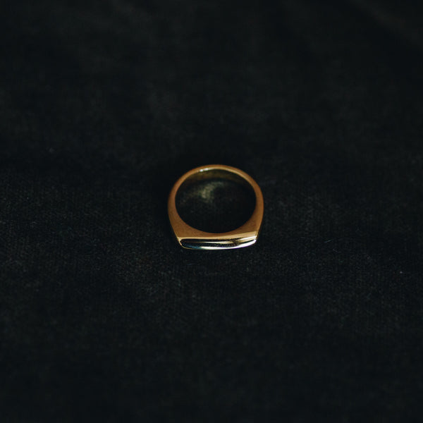 Stéphanie 18K Gold Plated Stainless Steel Bevel Ring Elegant Comfortable Jewelry