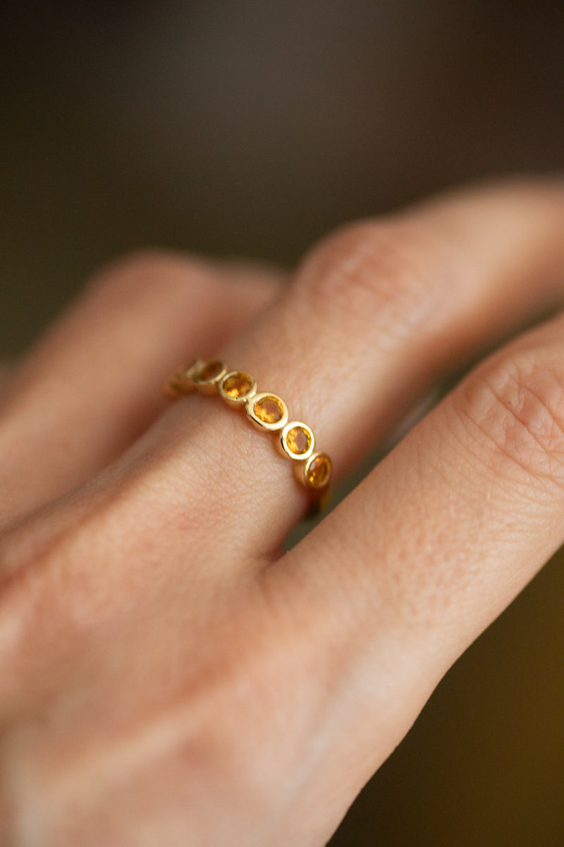 Marie Ring 18K Gold Plated Sterling Silver with 3mm Stone Elegant Timeless Jewelry