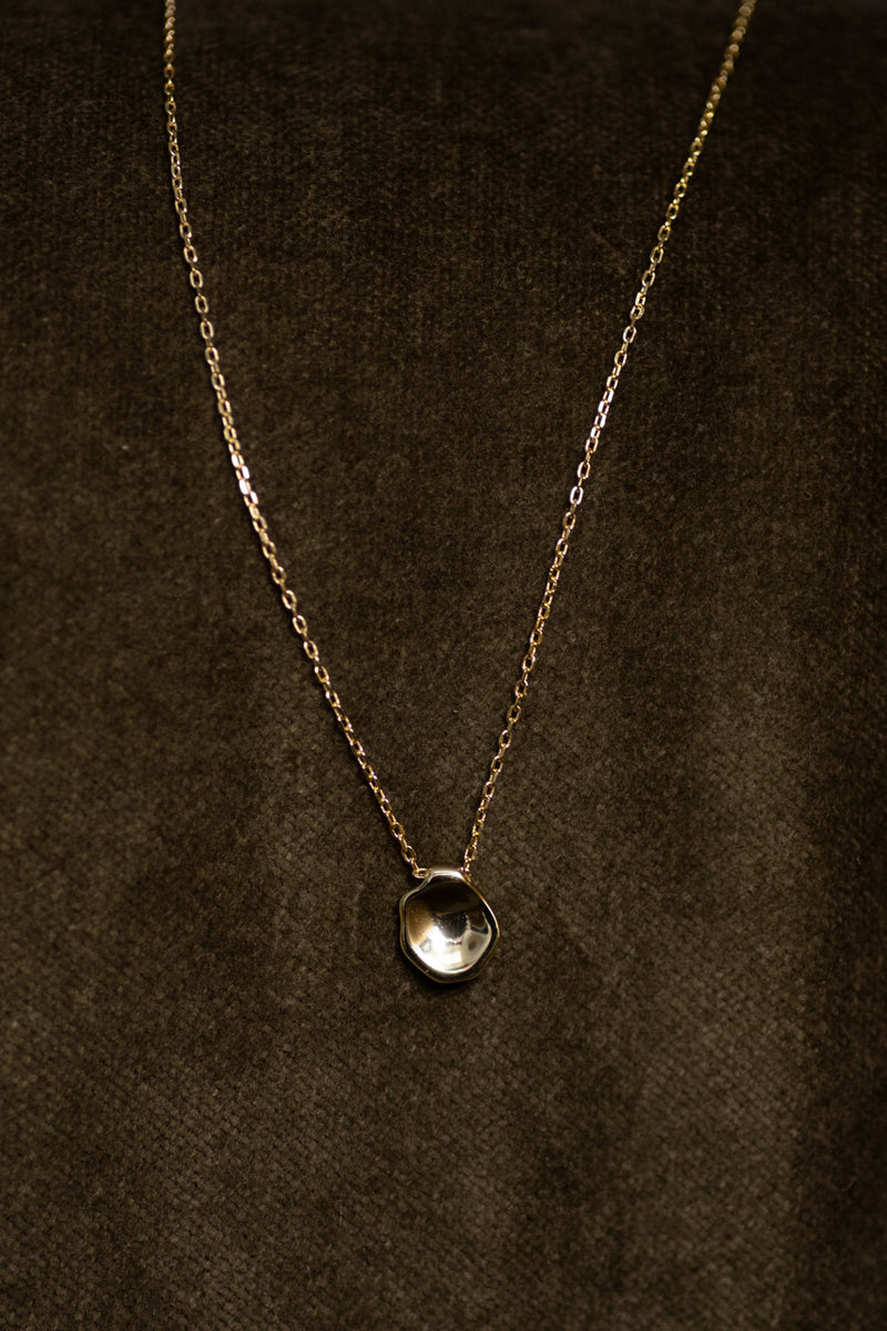 Tanya necklace with shaped pendant in 14k gold plated sterling silver