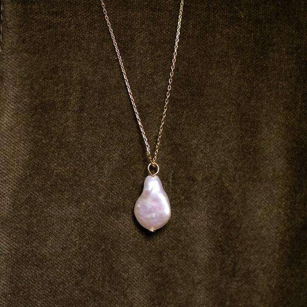 Joséphine 14k gold plated necklace with freshwater pearl
