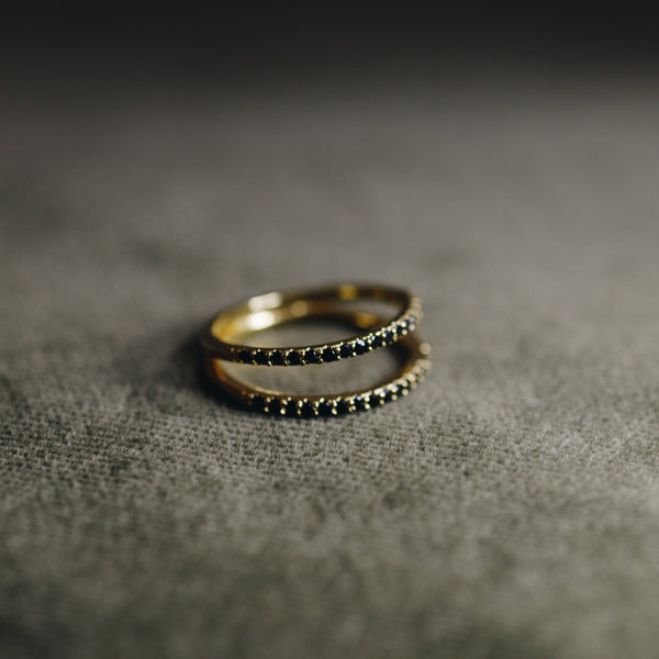 Klara ring - 18k Gold Plated with black cubic zirconia