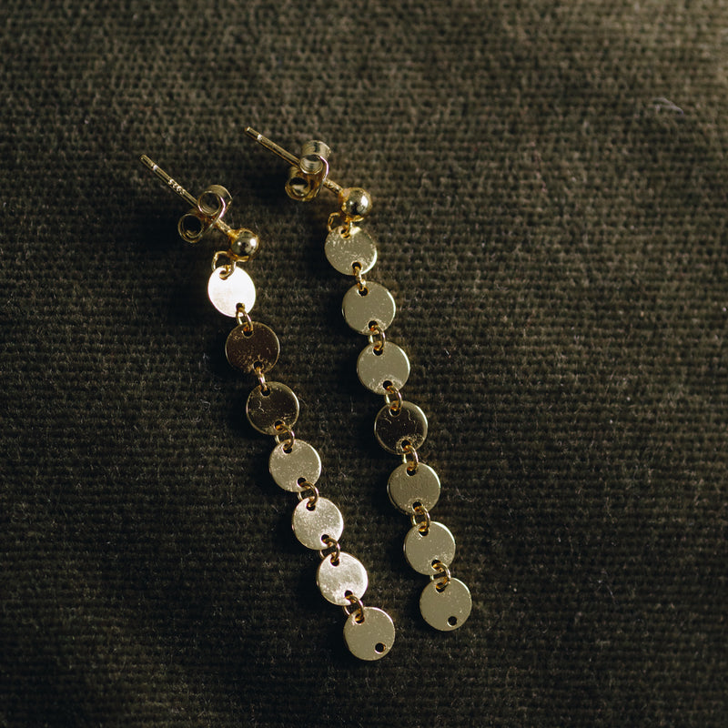 Naomi earrings with multiple gold discs – 18k gold plated sterling silver