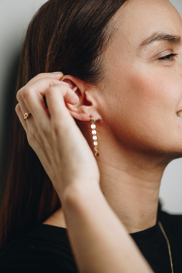 Naomi earrings with multiple gold discs – 18k gold plated sterling silver