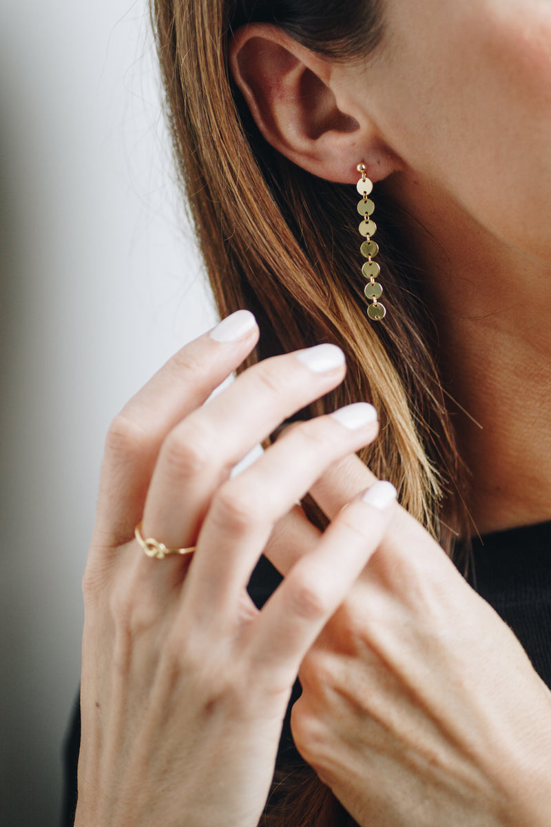 Naomi earrings with multiple gold discs – 18k gold plated sterling silver